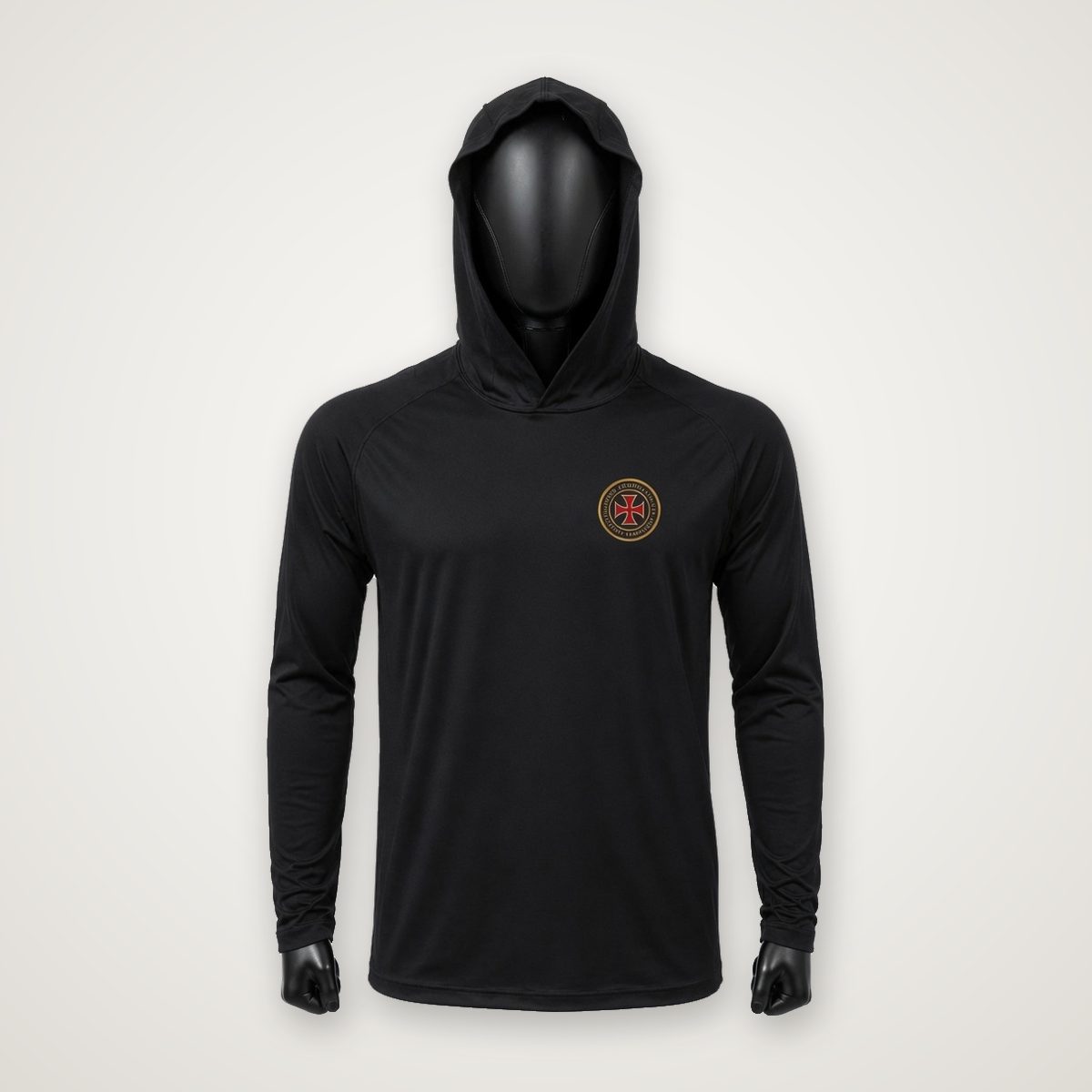 Black Templar long-sleeve poly hoodie